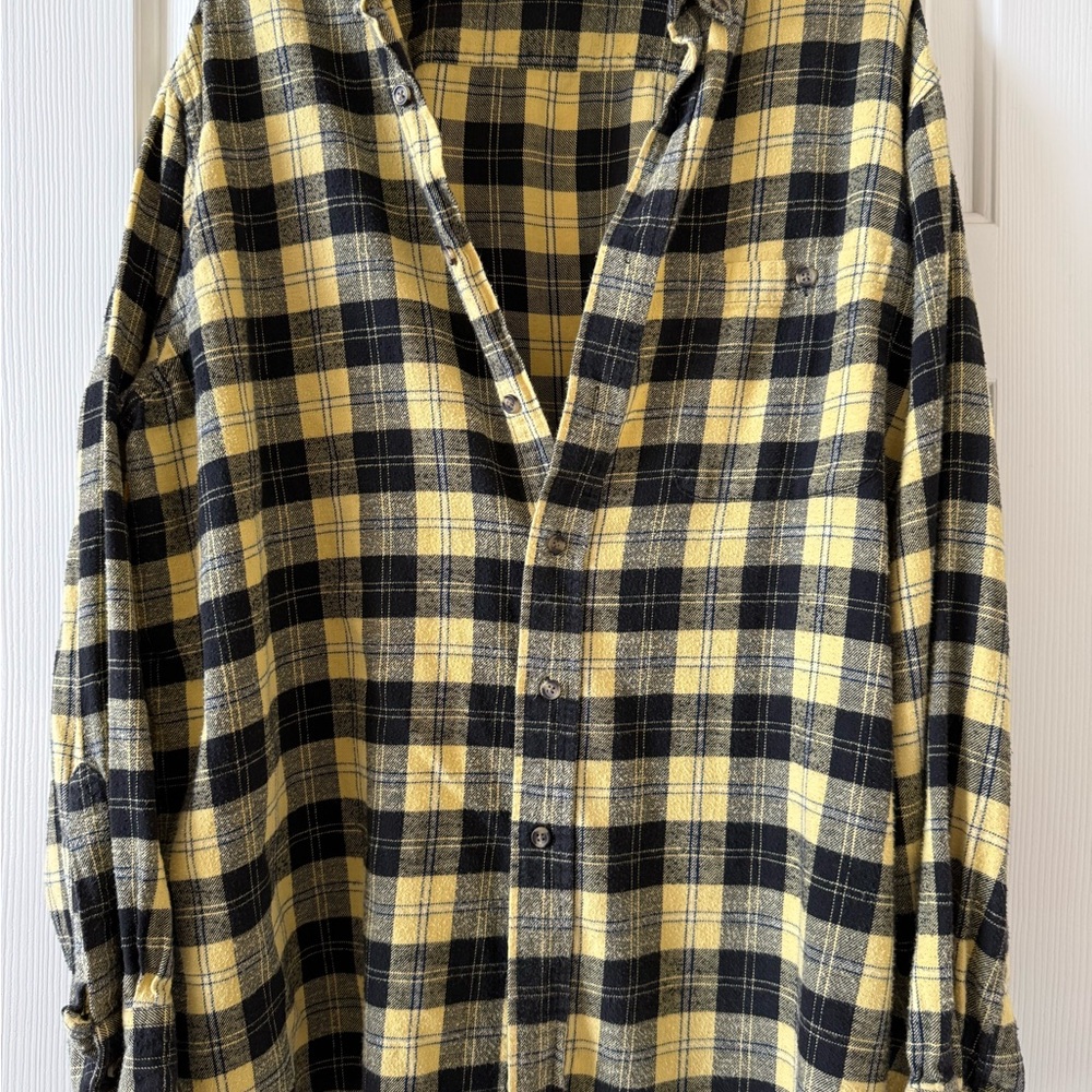 David Taylor Yellow and Black Checkered Shirt